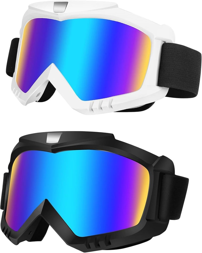 Lievermo Dirt Bike Goggles 2 Pack - Motorcycle, ATV, Riding, Ski, Windproof Racing Glasses - Image 1